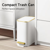 TIPGO Small Bathroom Trash Can with Lid Soft Close, Step Pedal, 5 Liter / 1.3 Gallon Stainless Steel Trash Bin