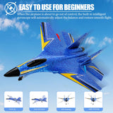 crohorizon RC Planes for Kids,Remote Control Airplanes Toys for Boys Girls,2CH Outdoor Foam RC Glider Fighter Jet for Teen and Adults Hobby Blue