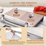 Moongiantgo Manual Frozen Meat Slicer Bone Short Rib Cutter Chicken Chopper Machine 13.5 Inch Double Blade Heavy Duty Guillotine Biltong Cutter for Korean BBQ Shabu Hot Pot (KD0288)