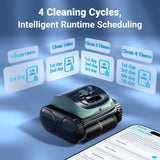 Pool Vacuum for Inground Pools, 4-in-1 Cordless Robotic Pool Cleaner for Above Ground Pools,Triple-Motors,Wall & Waterline Cleaning, App Support, OTA Upgrade up to 1,614 Sq.ft (Black Green)