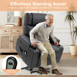 BRTHORY Leather Power Lift Recliner Chair for Elderly, with Massage & Heat