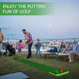 Golf Pong Putting Game Set with Front Border for Indoor & Outdoor, Golf Putting Green Mat Includes 8pcs Golf Balls Sagsewful