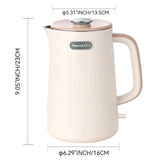 1.7L Electric Kettle,Double Wall Electric Tea Kettle,Auto Shut Off,1200W Hot Water Kettle Electric Nueve&Five