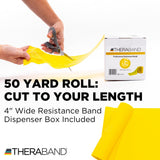 THERABAND Resistance Band, Yellow, Light, 50-Yard Roll, Elastic Band for Strength Training, Stretching, Yoga, Pilates, Physical Therapy, Portable & Cut-to-Length, Color-Coded Levels