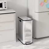 GarveeHome 56 L/14.8 gal Step-On Kitchen Trash Can with Butterfly Lid,2 * 7.4 gal Dual Compartments Garbage Can with Wing Lid, Slim Pedal Stainless Steel Trash Bin with Removable Buckets