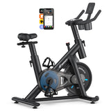 MERACH Exercise Bike, Brake Pad Stationary Bike with Exclusive App, Low Noise Indoor Cycling Bike with 300lbs Weight Capacity, Tablet Mount and Fitness Courses for Weight Loss