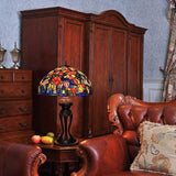 Tiffany-Style Lamp Table Peach Kapok Peony Glass Lampshade Desk(Kapok)