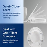 ANNWA Bidet Seat for Elongated Toilet Seat Non-Electric Soft Close with Quick Release Hinges for Easy Clean Dual Nozzle Front and Rear Wash(PG303A-HPN-AZ)