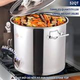 ARC 52QT Steaming Kit, 55,000BTU Portable Propane Burner, SS Steamer Pot w/Easy-fill Water Spout, Divider and Steamer Rack, Seafood Crab-Vegetable-Vaporeras para Tamale Steaming, Outdoor Cooking
