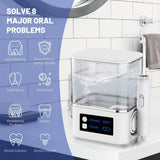 Water-Flosser-Teeth-Cleaner MAKJUNS Water Tank Dental Flosser with 10 Pressure Settings and 6 Tips IPX7 Waterproof(White)