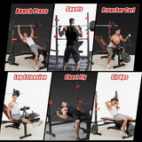 MAIDOMA 1500LB 8 IN 1 Weight Bench with Leg Extension