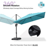 PURPLE LEAF Patio Umbrella Outdoor 10' x 10' Easy Assembly Turquoise