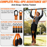 UZTUGG Heavy Duty Pull Up Assistance Bands, Pull Up Assist Band with Dual Foot Rests for Men, Adjustable 4 Resistance Bands for Back Workout, Home Gym Strength Training Equipment for Pull Up Bar