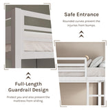 nesture. Bunk Bed Twin Over Twin, Heavy Duty Metal Bunkbeds with Ladder and Full-Length Guardrail, Space-Saving Steel Bed for Kids & Adults, No Box Spring Required, White