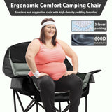 Youtanic Oversized Camping Chair, Portable Folding Camping Chairs with Side Pocket, Cup Holder and Carry Bag, Heavy Duty Outdoor Camping Chairs for Adults, Fishing, Sports, Trip, up to 400lbs, Style 4