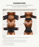 FeelinGirl Women Corset Workout Waist Trainer Corset Cincher Trimmer Belt Body Shaping Workout Body Shaper Black XXL