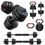 FDS1 Adjustable dumbbell set, 20lbs Free Weights set with upgraded nut, 5 in 1 Weight Set Used as Kettlebells, Barbell, Push up Stand, Fitness Exercise for Home Gym Suitable Men/Women