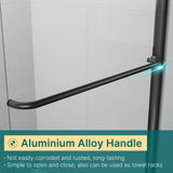 ELEGANT Semi-Frameless Sliding Shower Door 60 in. W x 72 in. H, Bathroom Sliding Door with 1/4'' Clear Glass, Black Hardware Double Sliding Glass Shower Enclosure