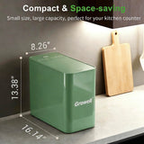 Growell Electric Composter for Kitchen, 3.2L Smart Odorless Compost Bin, Low Noise & Odorless, Indoor Countertop Food Waste Composter with LED Display, One-Touch Operation, Auto-Cleaning, EC04 (Green)