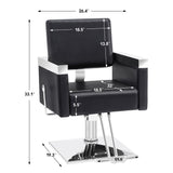 BarberPub Classic Recline Hydraulic Barber Chair Salon Spa Chair Hair Styling Beauty Equipment 3021 (Black)