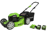 Greenworks 40V 21" Cordless Brushless Push Mower, 4.0Ah + 2.0Ah USB Batteries and Charger Included
