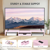 OPNICE Desk Organizers and Accessories, Dual Monitor Stand Riser with Drawer and 2 Pen Holders, Desk Shelf Computer Racks & Printer Stand for Office Workspace Organizers, Desktop Organization (Pink)