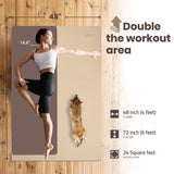 Gogokiwi Large Yoga Mat (6'x4') Extra Wide 1/4 Inch Thick Workout Mat for Home, Non Slip Fitness & Exercise Mat for Home Gym, Yoga, Pilates, Stretching, and Floor (Neutral Nature) GoGoKIWI