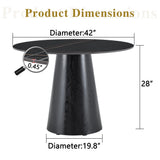 Maotifeys Modern Round Dining Table 42'' Black Marble Dining Room Table for 4, Circle Faux Marble Top Kitchen Table with Black Pedestal for Dining Room, Bistro, Breakfast (Table Only)