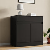 Housoul Buffet Cabinet [Set of 2] with 2 Doors and Drawer, Black