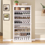 knoworld Freestanding Shoe Cabinet, Holds 40-45 Pairs, 71 Inch Tall 9-Tier Shoe Rack with Adjustable Shelves, Heavy Duty Open Storage Organizer for Entryway Hallway，White
