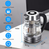 Aigostar Electric Kettle, Tea Kettle with Temperature Control and Tea Infuser, 1500W Hot Water Kettle, Auto Shut-Off, 1.7L