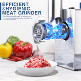 CHEFFANO Meat Grinder, 2600W Max Meat Grinder Electric, ETL Approved Heavy Duty Meat Mincer Machine with 2 Blades, 3 Plates, Sausage Stuffer Tubes & Kubbe Kit for Home Kitchen Use
