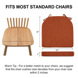 Wellsin Chair Cushions for Dining Chairs 6 Pack - Kitchen Chair Cushions with Ties and Non-Slip Backing