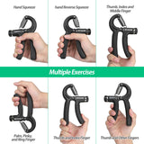 NIYIKOW Grip Strength Trainer, Hand Grip Strengthener, Adjustable Resistance 22-132Lbs (10-60kg), Forearm Strengthener, Perfect for Musicians Athletes (Black, 1 Pack) NIYIKOW