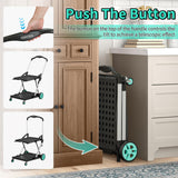 Yenntrss 8-in-1 Collapsible Shopping Cart, 350 lbs Capacity Grocery Cart on Wheels, Foldable Shopping Cart with 2 Storage Crates, Blue