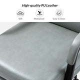 HOME Modern Faux Leather Home Office Chair with Tilt Lock & Metal Base