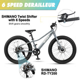 Glerc Mars Kids Mountaain Bike, 24 Inch Fat Tire Bicycle for Boys Ages 9-15