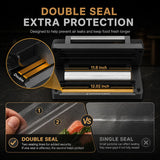 Next-Gen Vacuum Sealer Machine, Food Vacuum Sealer with Powerful Suction Pump, Dual-System for Valve&Textured Bags, Canisters & Marinate, Dual-Heat Seal for Dry&Moist Food, Built-in Cutter&Bag Storage