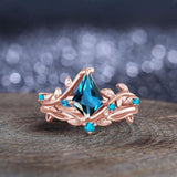 Kite Cut Topaz Wedding ring set (Topaz)
