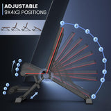 PASYOU Adjustable Weight Bench for Home Gym, 700 LBS Capacity Foldable Workout Bench, Multi-Angle Strength Training Bench with 9 Backrest, 4 Seat
