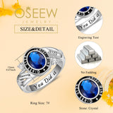Oseew 2027 Engravable Class Ring for Women High School (White Gold)