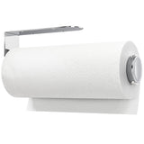 theaoo Paper Towel Holder Under Cabinet, One-Handed Tear Wall Mount Paper Towel Holder Dispenser with Damping Function for Kitchen Organization, Stainless Steel, Self-Adhesive or Drill mounting,Silver