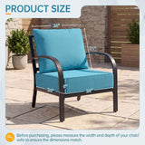 Outdoor Furniture Cushions, 6 inch Thick Seat Cushions for Outdoor Furniture, Waterproof 24x24 Patio Couch Cushions, Replacement Chair/Sofa Cushion, Include 4 Back & 4 Seat Cushion, Thick/Cyan Blue