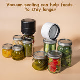 HTPOW Electric Mason Jar Vacuum Sealer - Fully Automatic Mason Jar Vacuum Sealer Kit for All Mason Jars with Regular Lids and Wide Mouth Lids, A Must-Have Tool for Canned Foods/Pantry - White