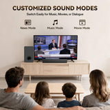 Sound Bar Speakers Bluetooth Wireless, TV Speakers Sound Bar Subwoofer, Home Theater Surround Sound Bar HDMI(ARC) Optical AUX USB 2.1ch Home Audio Sound System TV PC Gaming Wall Mount 3EQ, Black