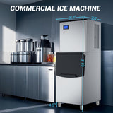 500 lbs High-Output Commercial Ice Machine Freestanding Self-Clean Durable