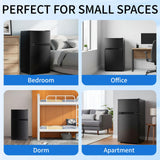 DOGHLY 3.2 Cu.Ft Mini Fridge with Freezer, 2 Door Compact Refrigerator with 3 Adjustable Thermostat, Low Noise, Removable Shelf, Small Refrigerator for Dorm, Office, Bedroom, Black