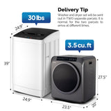 ROVSUN 17.8LBS Full Automatic Washing Machine and 1.5CuFt Portable Clothes Dryer Set, Compact Laundry Washer and Dryer Combo Set with Stainless Steel Inner Tub, for Apartment, Dorms, Home