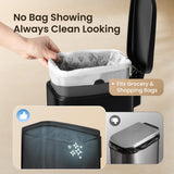 Bathroom Trash Can with Lid Soft Close, 6L/1.6 Gallon Stainless Steel Slim Garbage Can with Foot Pedal