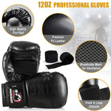 Prorobust Punching Bag for Adults, 4ft PU Heavy Boxing Bag Set with 12OZ Gloves for MMA Kickboxing Boxing Karate Home Gym Training (Unfilled) Prorobust